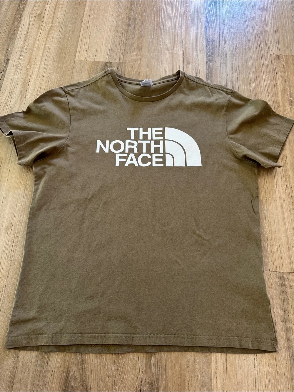 The North Face Men's Short-Sleeve Logo Tee in Olive Green with White Logo